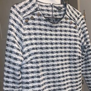 Ann Taylor Black and White Patterned Sweater